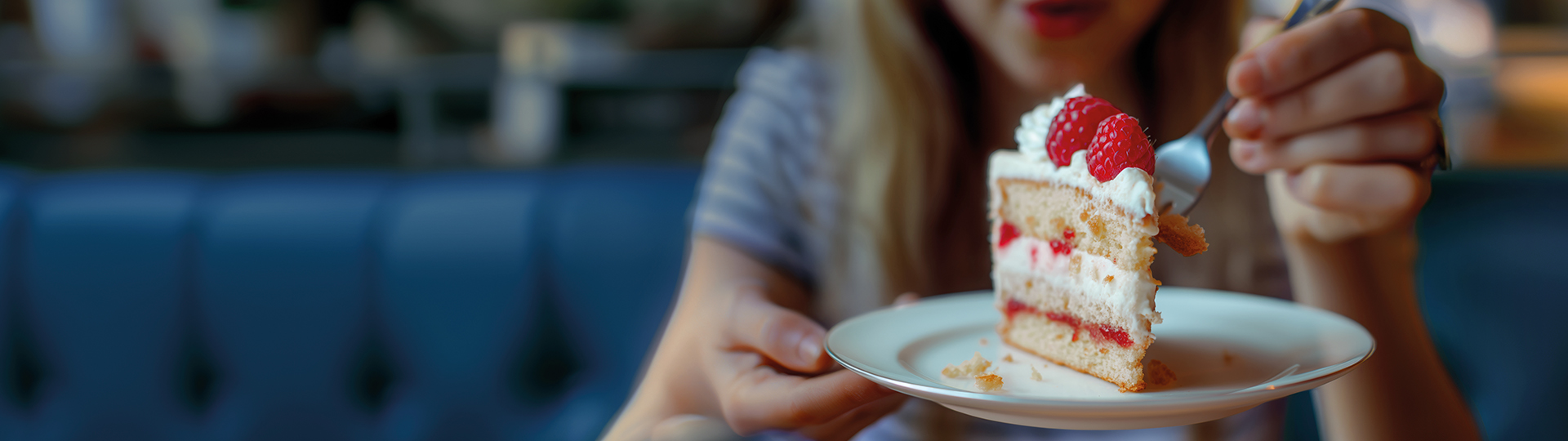 Piece of cake on a plate